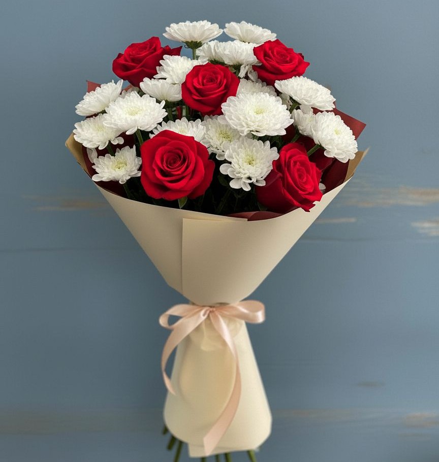 Букет цветов из: Розы и Хризантемы в Заиграево