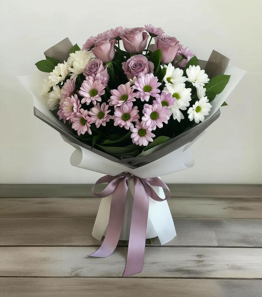 Букет цветов из: Хризантемы и Розы в Заиграево