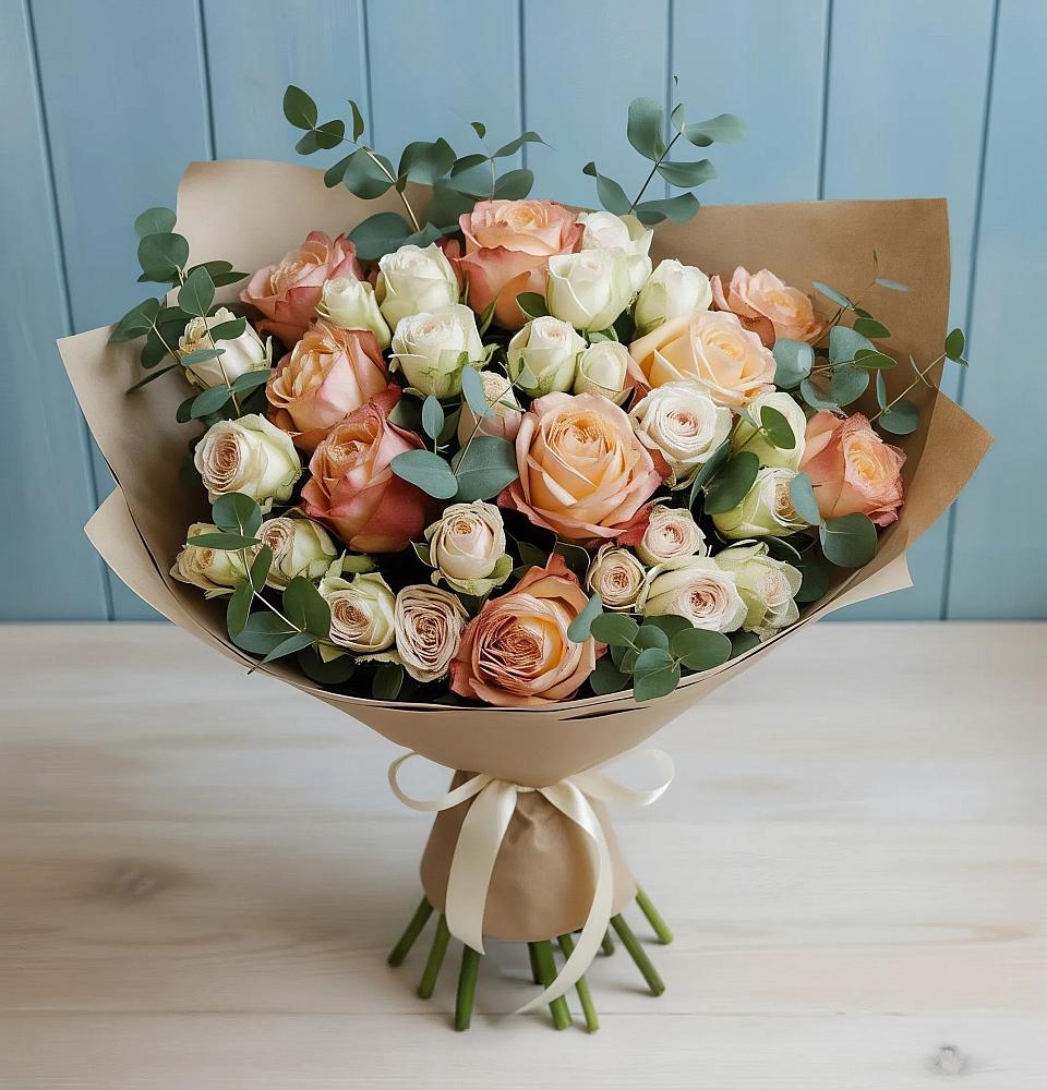 Букет цветов из: Альстромерии и Розы в Заиграево