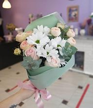 Букет цветов из:  Хризантемы и Розы #REPLACE_PRED# Заиграево