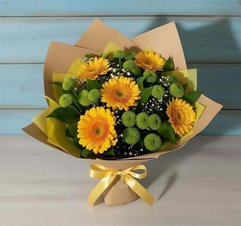 Букет цветов из: Герберы и Хризантемы в Заиграево