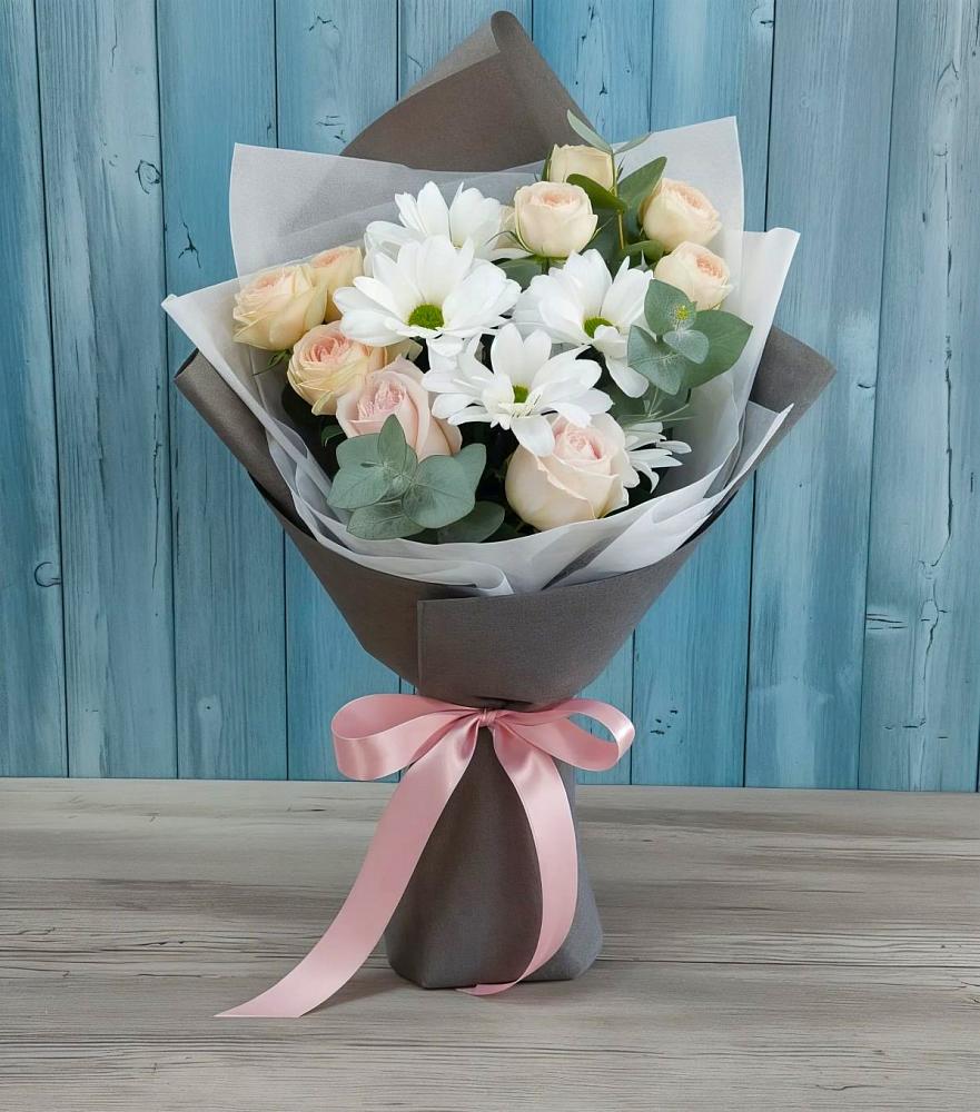 Букет цветов из: Хризантемы и Розы в Заиграево