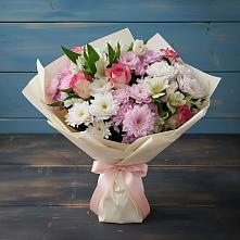 Букет цветов из:  Хризантемы, Альстромерии и Розы #REPLACE_PRED# Заиграево