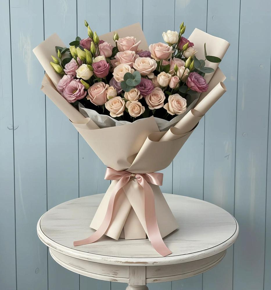 Букет цветов из: Розы и Лизиантусы в Заиграево