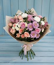 Букет цветов из:  Хризантемы, Розы и Альстромерии #REPLACE_PRED# Заиграево