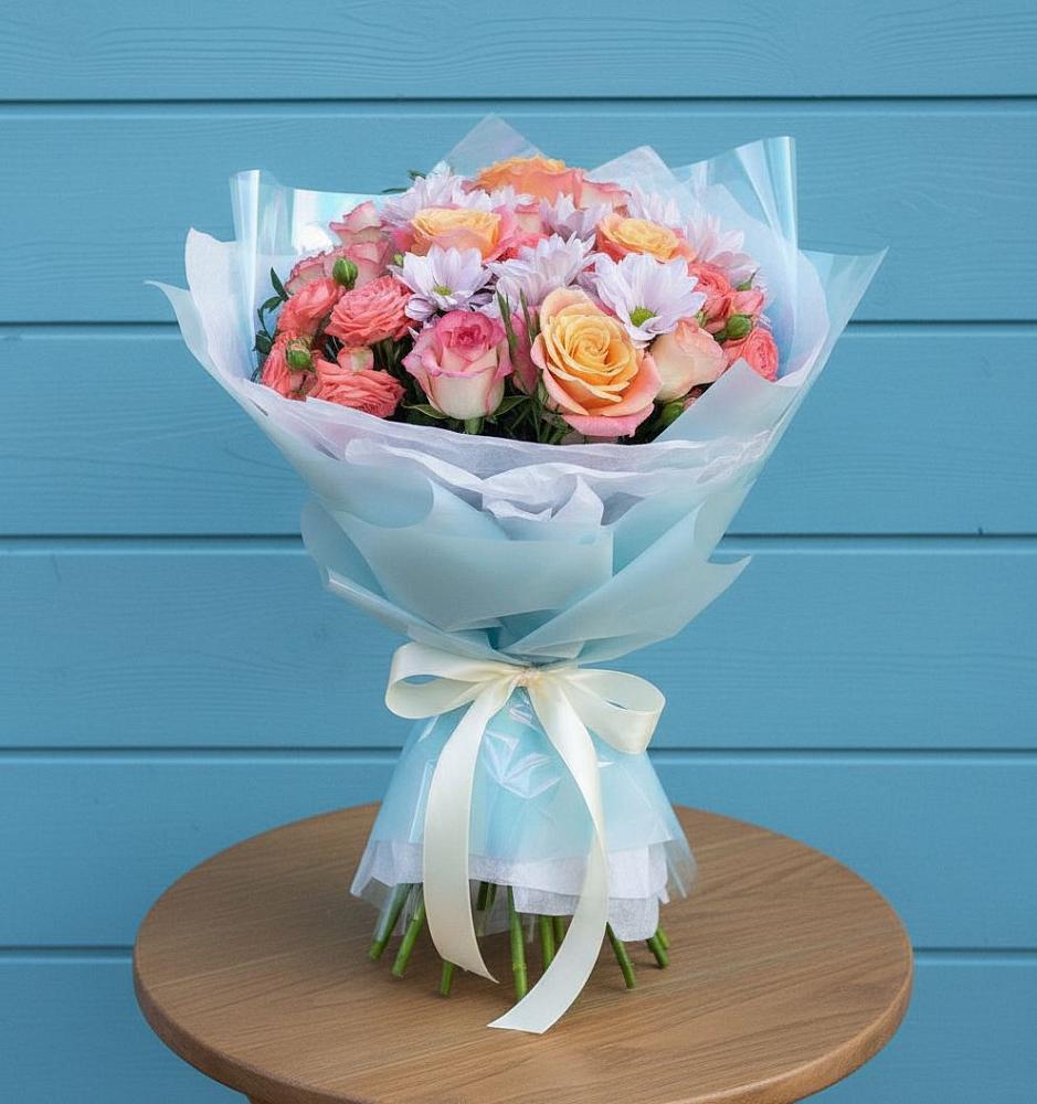 Букет цветов из: Хризантемы и Розы в Заиграево