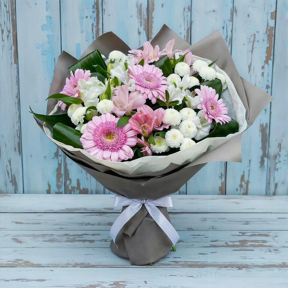 Букет цветов из: Герберы, Альстромерии и Хризантемы в Заиграево