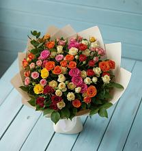 Букет Микс из разноцветных кустовых роз #REPLACE_PRED# Заиграево